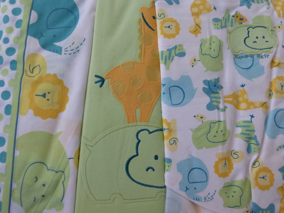 5 pc Halo Safe Sleep Green Jungle Animals Print Baby Crib Bedding Set NIP - Image 4 of 4