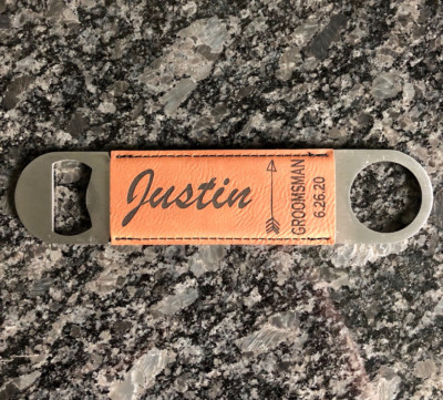 Groomsmen Gift Personalized Leather Bottle Opener Best Man Wedding Bachelor