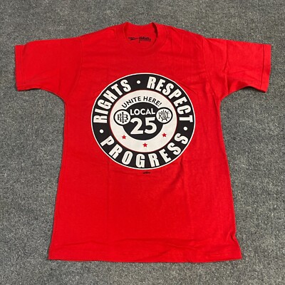 Local 25 T-shirt S Red Union Double Sided Made in USA Washington DC