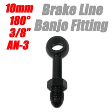 3/8" 10mm AN3 180° Brake Line Banjo Fitting For Harley XL Dyna Softail Touring
