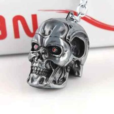 Terminator Skull With Red Eyes Keyring Schwarzenegger T-800 Model Zinc Alloy