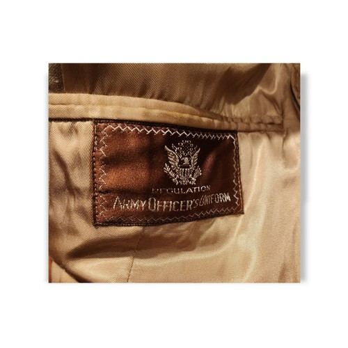 WWII US Army Officers Uniform Jacket Service Forces Tropical Worsted Khaki Named - Picture 5 of 7
