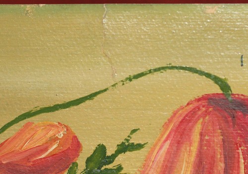 Antique original oil painting still life with vase - Picture 17 of 18