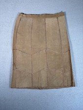 Vintage Size M/L Robert Louis Brown Suede Skirt Y2K 90s Prairie Western Skirt