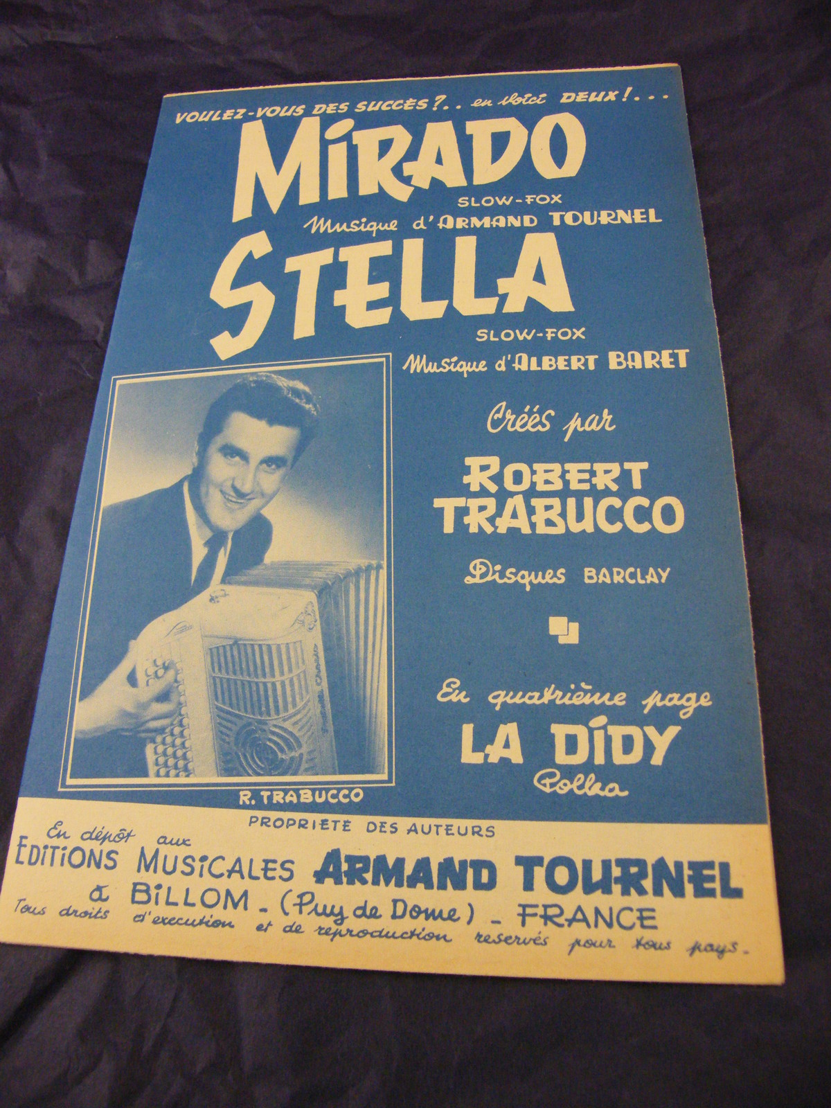 Partition Mirado by Armand Tournel Stella of Albert Baret La Didy 1959
