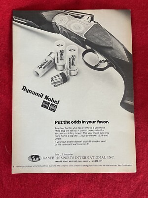 Vintage 1977  Dynamit Nobel Brenneke 12, 16, 20 Gauge Print Ad Ammunition Ad