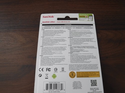 NEW SanDisk SDDD2-016G-A 16GB Ultra Dual Drive 3.0 for Android Devices - Picture 2 of 2