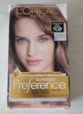 (2) L'Oreal Superior Preference Permanent Hair Dark Lilac Opal Brown Color #70P