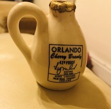 Vintage Orlando Cherry Brandy Miniature Bottle Cries London Yellow Primroses