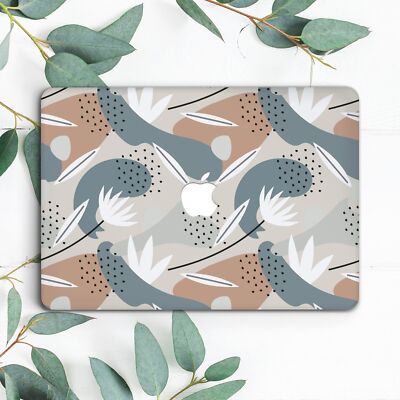 Neutral White Flower Dots Abstract Art Hard Case For Macbook Pro 13 15 16 Air 13