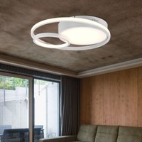 Deckenleuchte Wohnzimmerlampe Designlampe Led Cct Switch-Dimmer Weiß-Matt Rund