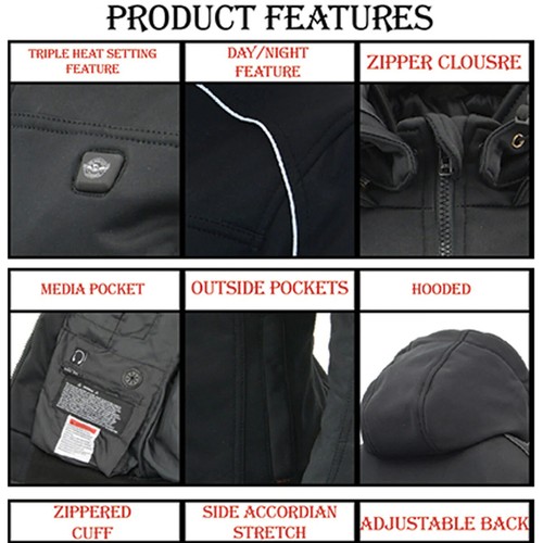 NEXGEN HEAT Chaqueta Calefacción Suave para Hombre con Capucha Desmontable **JUEGO NXM1761 - Imagen 6 de 14