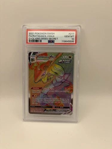 Rayquaza VMAX 217/203 - PSA 10 GEM MINT - Evolving Skies Secret  - Pokemon Cards