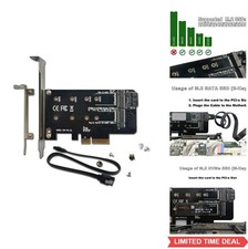 PCIe M.2 NVMe SATA SSD Adapter Card PCI Express 4.0 X4 Dual Slot Support NGFF