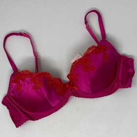 Agent Provocateur Molly Pink Red Silk 36B Bra NWT $235
