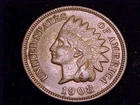 1908 Indian Head Cent, Very Fine Grade.