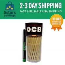 Unbleached 150 Count OCB Virgin Prerolled Cones with Tips & Packing Sticks