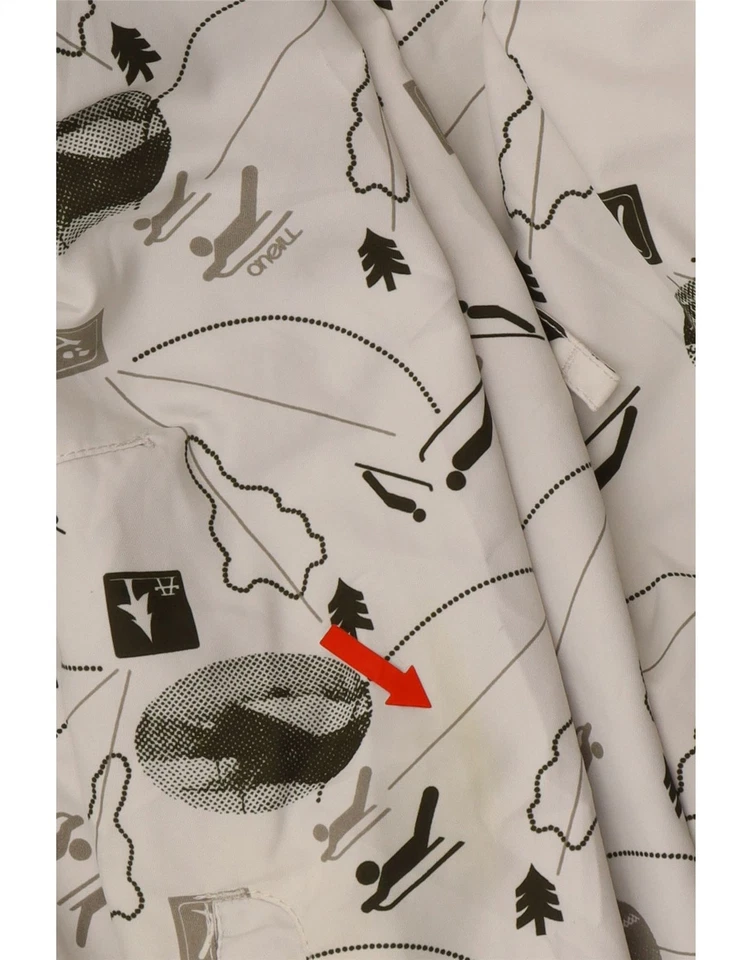 O'NEILL женщин с капюшоном ветровка куртка Великобритании 18 XL белый цветочный полиэстер JI04 - Изображение 3 из 4