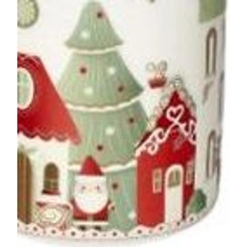 Mug Natale con Tappo e Filtro BRANDANI Villaggio in Festa Bianco Porcellana, fotografia 6 di 9