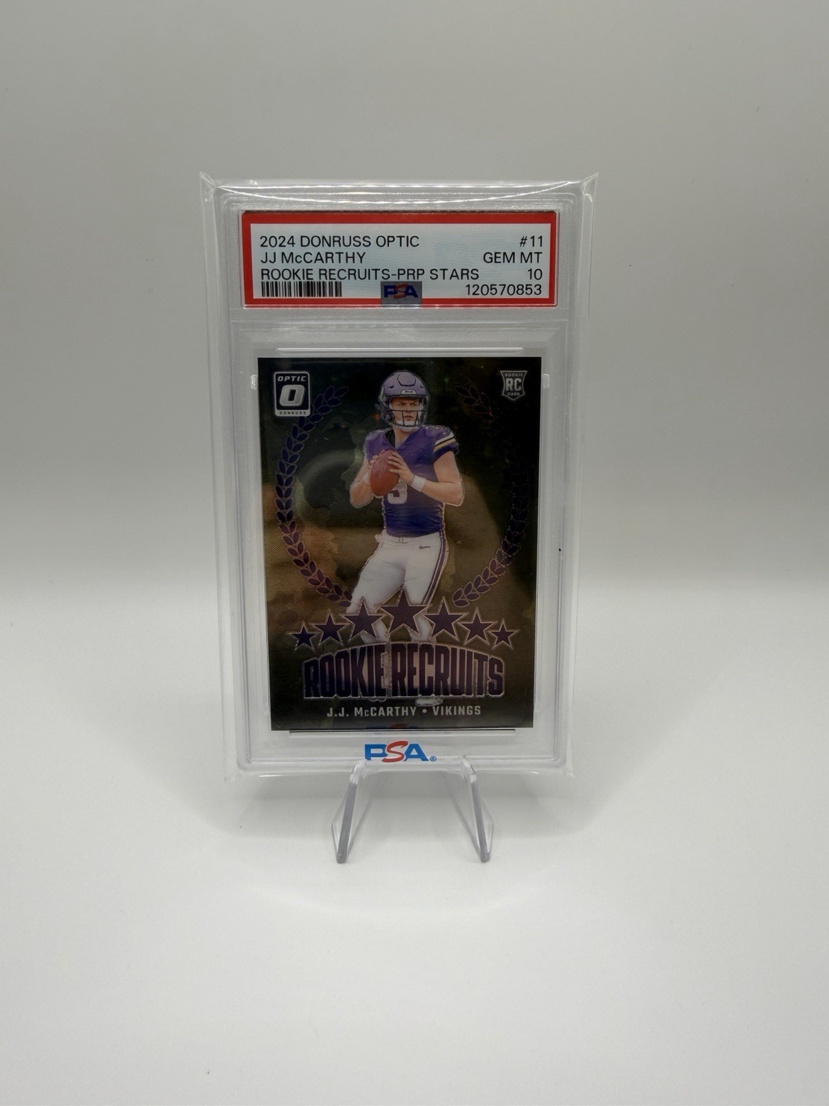 JJ McCarthy Panini Donruss Optic Rookie Recruits #11 Purple Stars