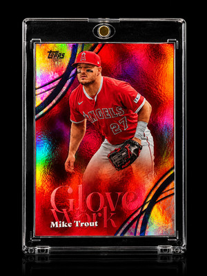 MIKE TROUT RED REFRACTOR RARE TOPPS SP Insert Shimmer MVP Los Angeles Angels