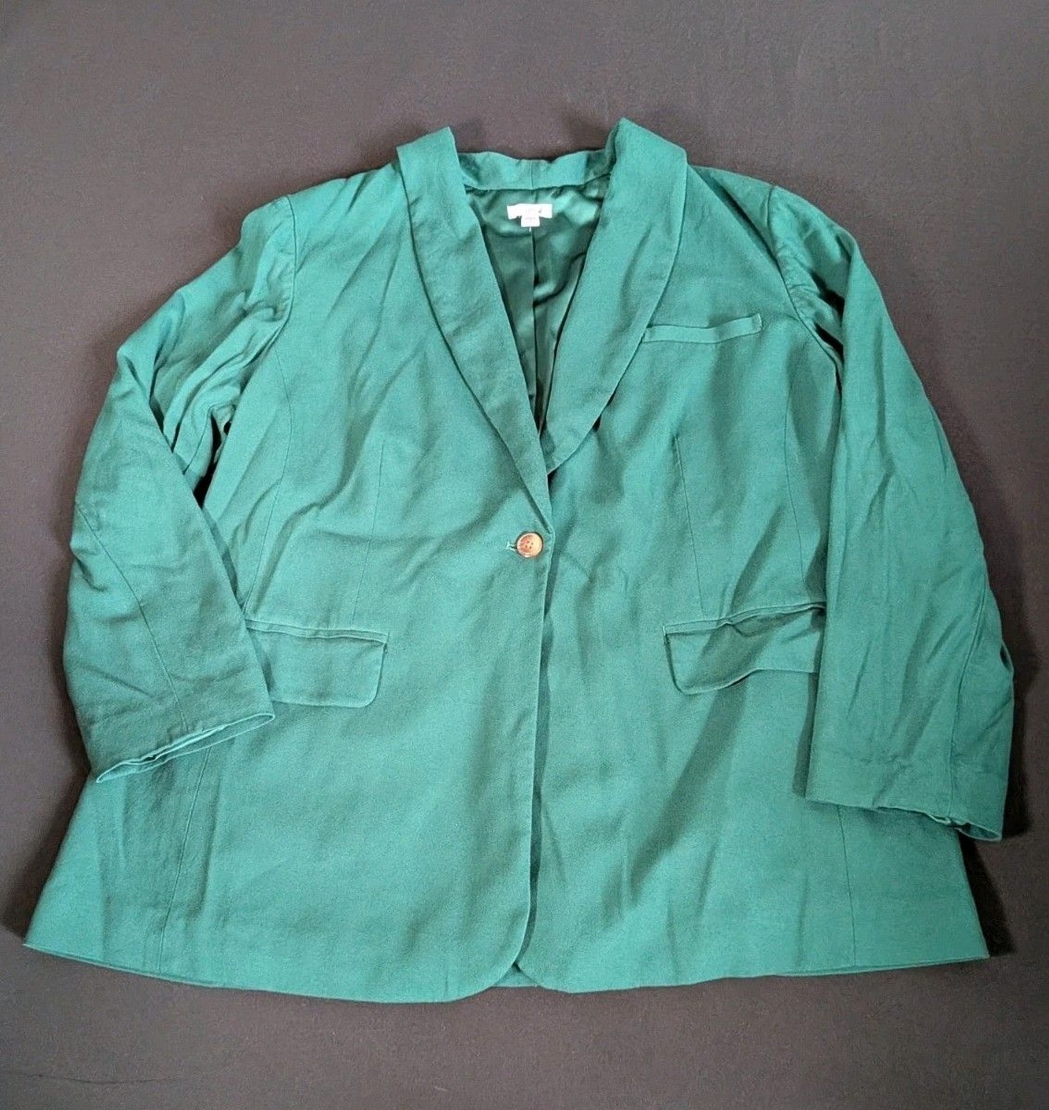 J Jill Jacket Blazer Celtic Dress Coat Women's XL Kelly Green Boxwood Button