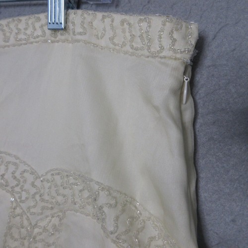 Vintage Spiegel Skirt 14 Silk Beaded Slit Rare Fairy Coquette Dainty Boho Bridal - Picture 3 of 13