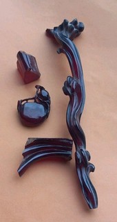 Vintage Cherry Red Bakerlite pieces 100 grams