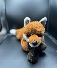 FAO Schwarz Adopt A Pet Fox Plush Stuffed Animal Soft Laying Down Realistic 15  
