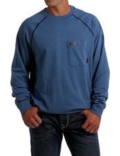 Cinch Work Shirt Men Long Sleeve Flame Resistant WRX S Blue WLT3206001