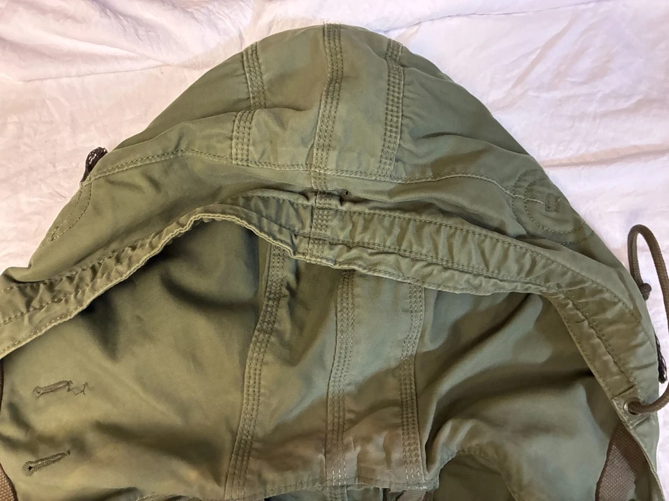 Chaqueta de Campo "ROJA" GAP Verde GRANDE con CAPUCHA Algodón 6 Bolsillos Cremallera Botones a Presión Foto 4 de 4