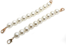 9 Inch Faux Pearl Bead Chain 2Pcs, 18Mm/0.7Inch Diameter, Short Handle Replaceme