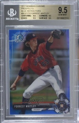 2017 Bowman Chrome Prospects Blue Refractor 49/150 Forrest Whitley #BCP173 2l4