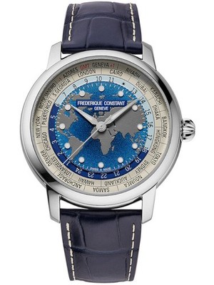 Frederique Constant FC-719BLW3H6 Herrenuhr Classic Worldtimer Automatik 40mm ...