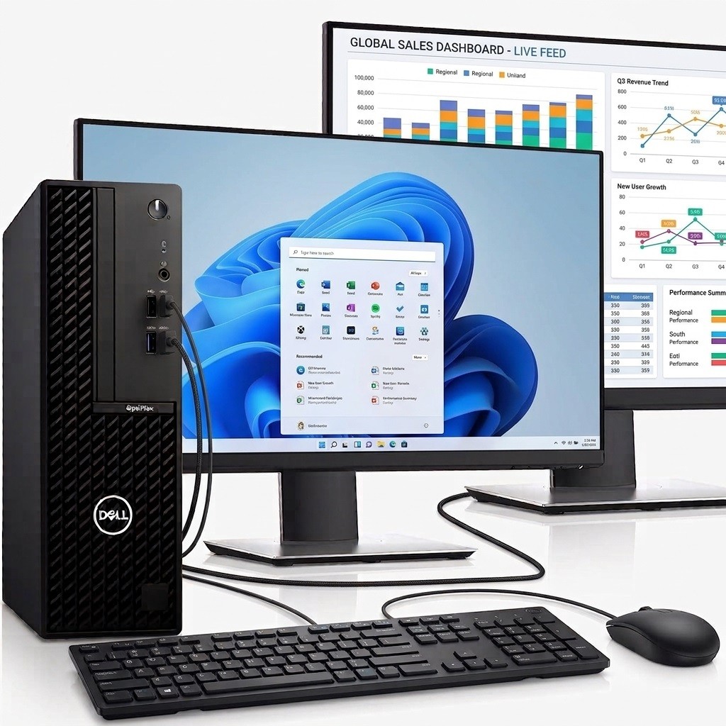 Dell Desktop PC Computer Core I7 3.4GHz 16GB RAM DUAL 22" LCD Monitor SSD