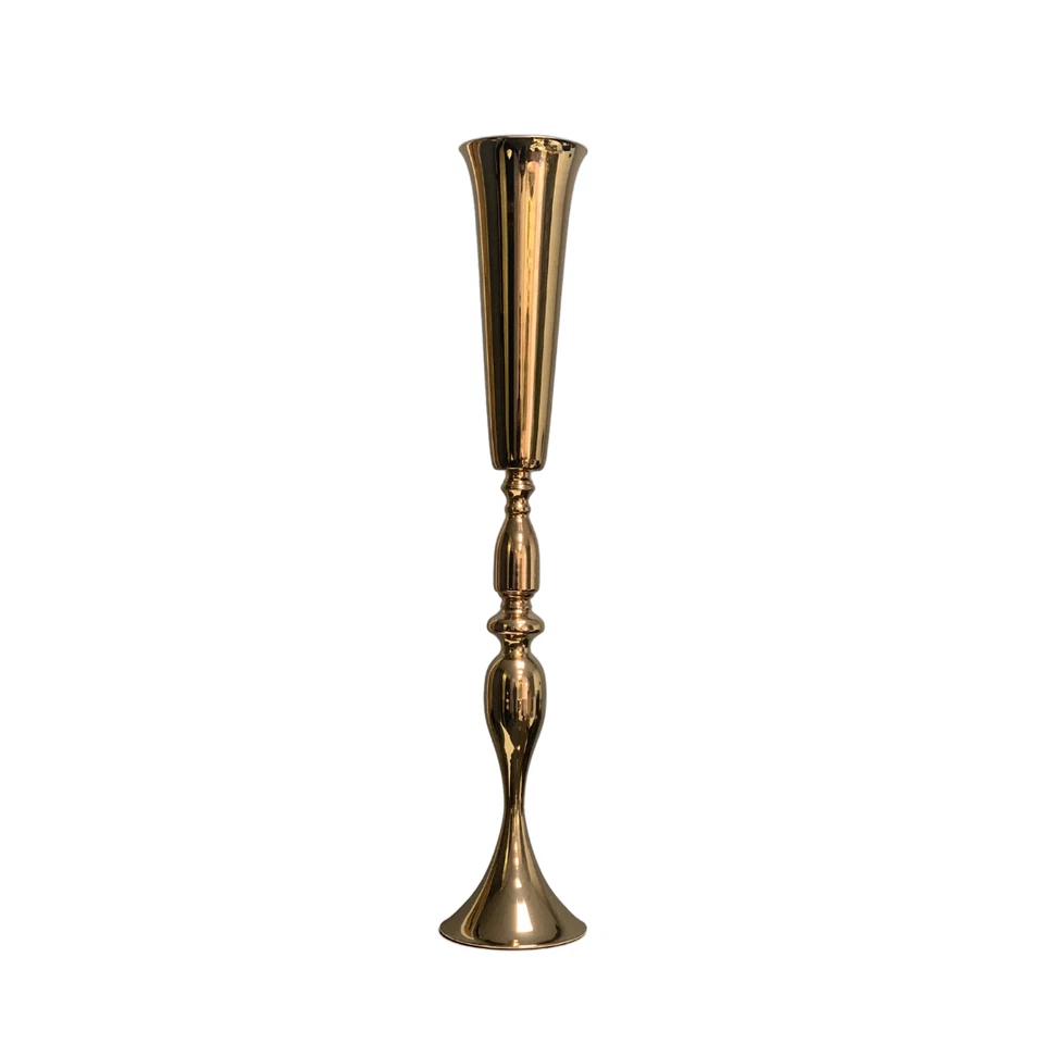 Vase à fleurs Truphet en métal de 90 cm de haut - OR - Photo 1/1