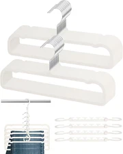 20 Pack Velvet Pants Hangers 13.78 Inch with Non Slip Bar, 360 Degree Swivel Hoo