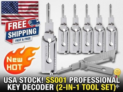 1-5X SS001 Key Decoder Stainless Steel Precision Tool O-ring Pickup Kit Hook Too