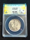 1936 WALKING LIBERTY HALF DOLLAR ANACS AU 58 DETAILS CLEANED