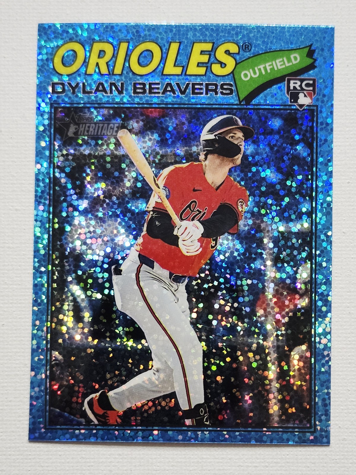2026 Topps Heritage - Dylan Beavers #48 Chrome Light Blue Sparkle Refractor (RC)