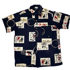 Shaheen  s of Honolulu Vintage Hawaiian Shirt Gold Buttons 1950  s Medium