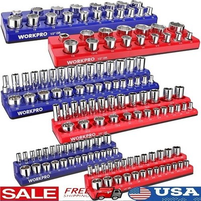 Magnetic Socket Organizer Set 143 Metric SAE Sockets Tool Storage Solution New