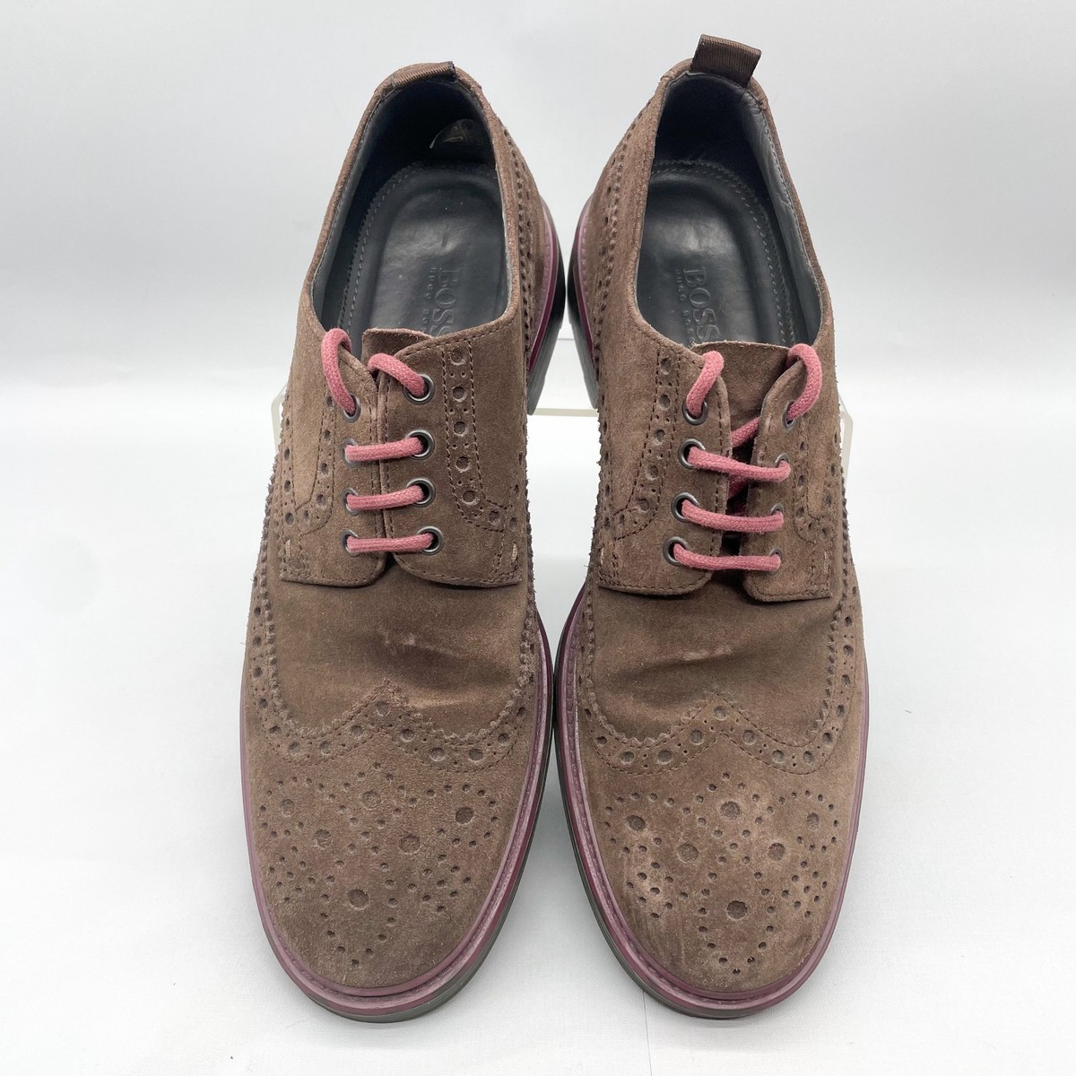 Hugo Boss Mens 43 10 Bokio Wingtip Derby Brown Suede Lace Up  display picture 3