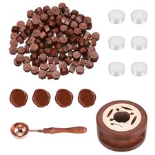 Wax Seal Kit, 150 Wax Beads, Candles, Red Gold