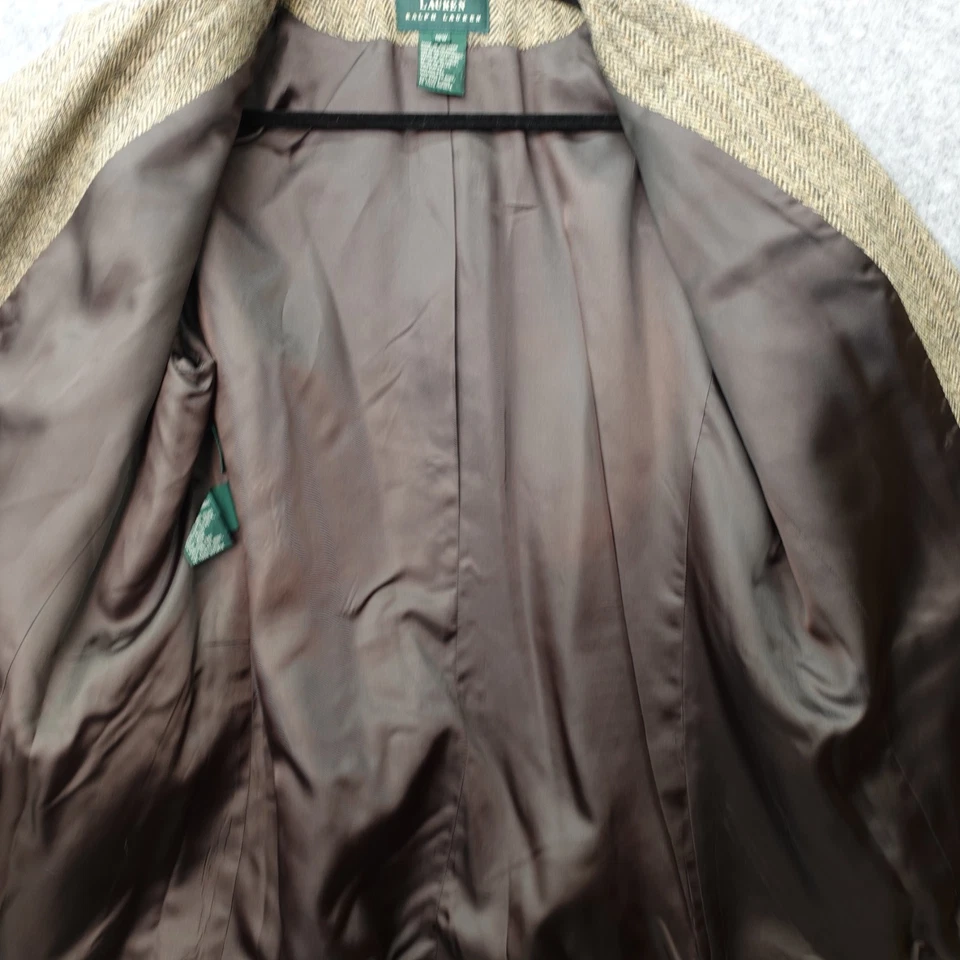 Blazer vintage Lauren Ralph Lauren espiga tweed mujer 18W 2X marrón moteado Foto 3 de 4