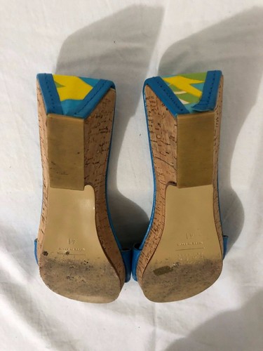 RAFE NEW YORK Sandals Slides Heels Caribbean Blue w/Pale Blue Heart Charms Sz 41 - Picture 11 of 12