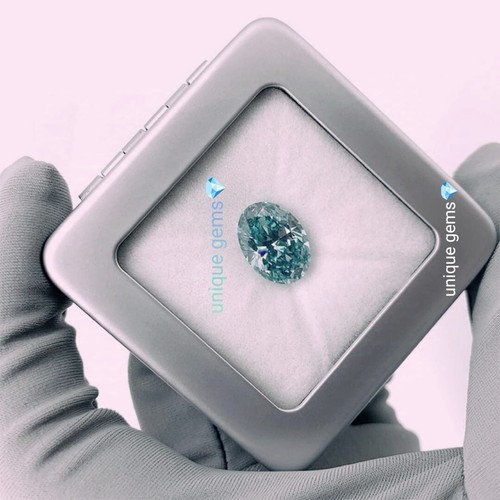 AAA + 2 Kt Fancy grüne Farbe Diamant 7x9 mm Ovalschliff lose Klasse VVS1 Edelstein - Bild 5 von 6
