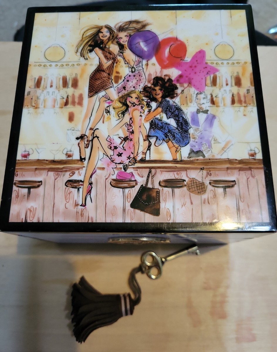 HENRI BENDEL COLLECTIBLE JEWELRY BOX. PARTY GIRLS RARE. WITH