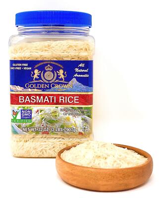 Golden Crown Basmati White Rice 2 lb (Pack Of 4)