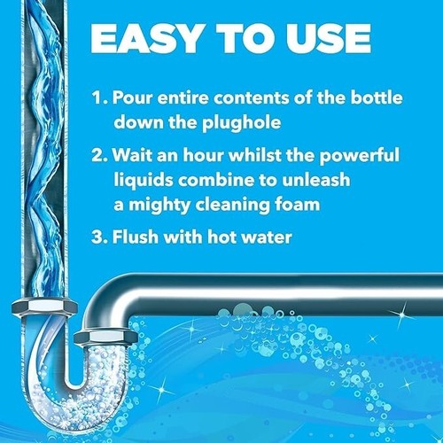 Mr Muscle Drain Foamer, Drain Cleaning Foam to Unblock & Eliminate Odour, 500 ml - Picture 3 of 6
